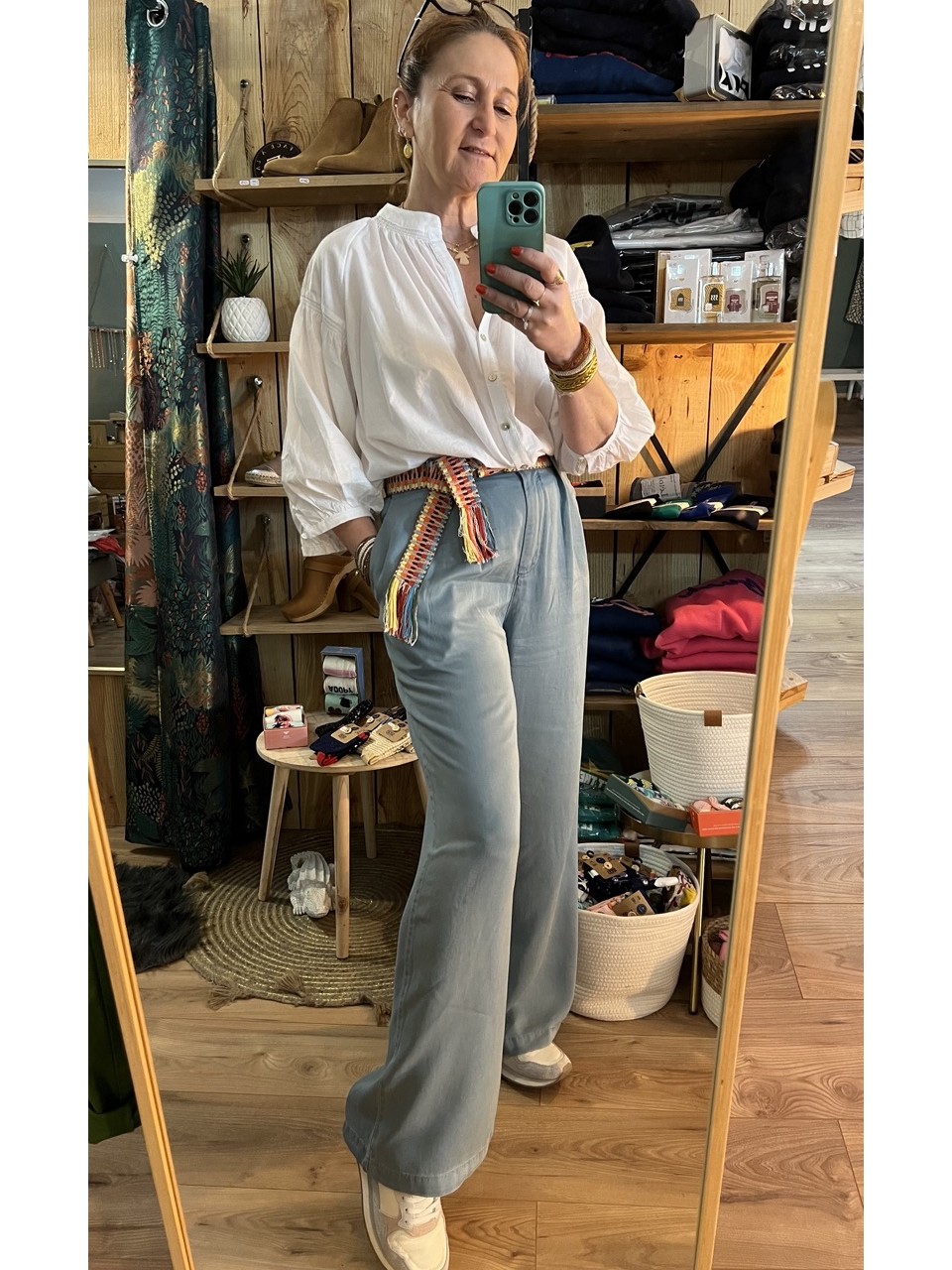 Pantalon large ceinture Tencel Camille Orféo