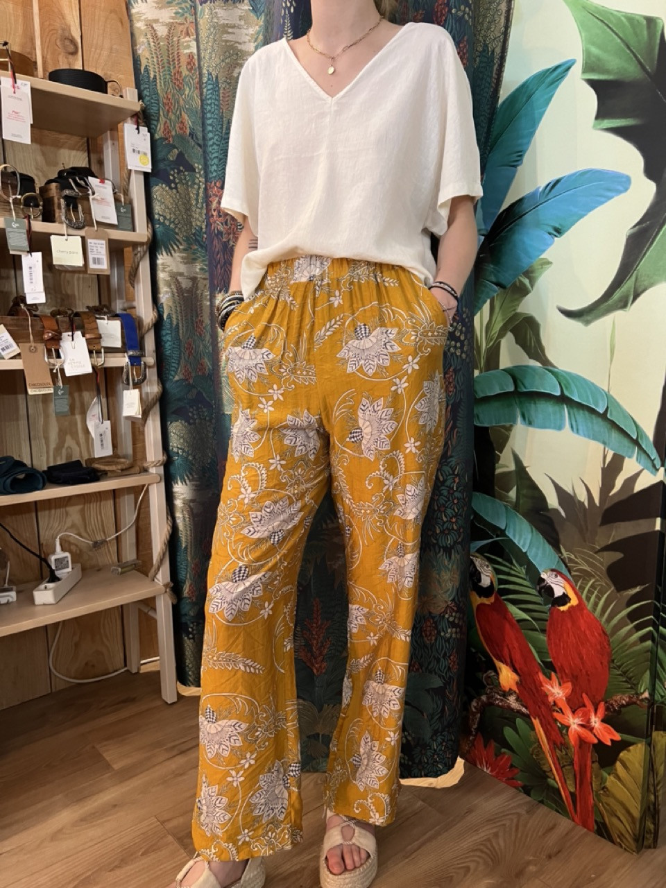Pantalon fluide Imprimé Caramel See U Soon