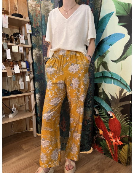 Pantalon fluide Imprimé Caramel See U Soon