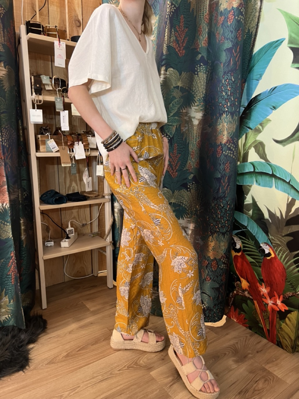 Pantalon fluide Imprimé Caramel See U Soon