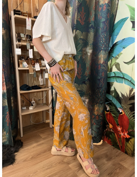 Pantalon fluide Imprimé Caramel See U Soon