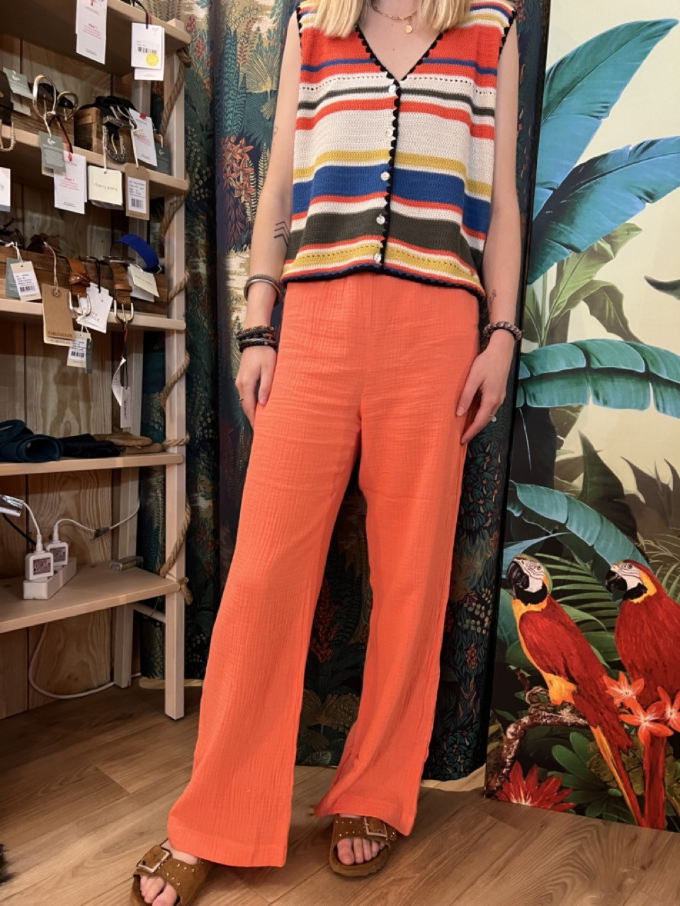 Pantalon Gaze de Coton Cola Rue Mazarine