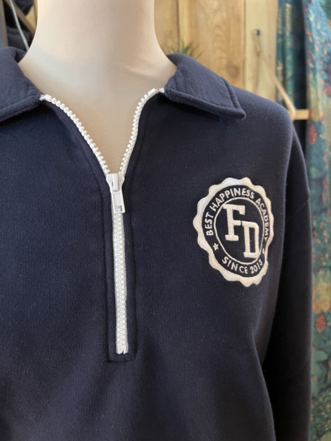 Sweat Col Zippé Cooper Blason Broderie French Disorder 2