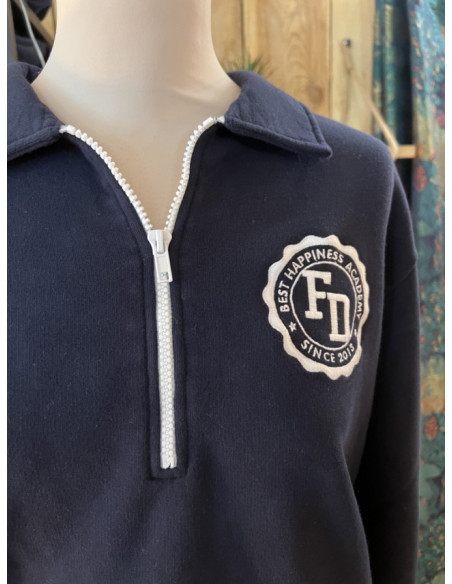 Sweat Col Zippé Cooper Blason Broderie French Disorder