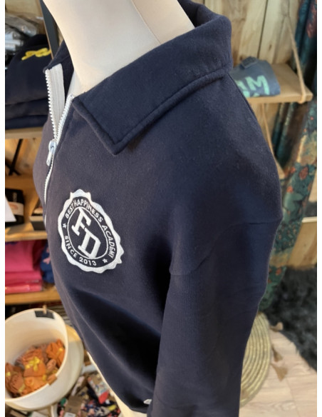 Sweat Col Zippé Cooper Blason Broderie French Disorder