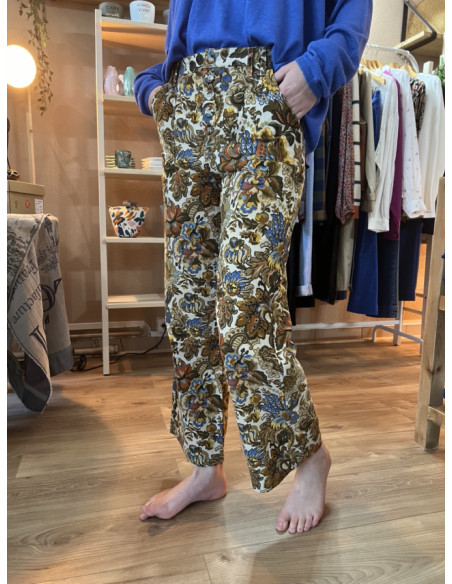 Pantalon droit court Imprimé Baroque GACE Orféo