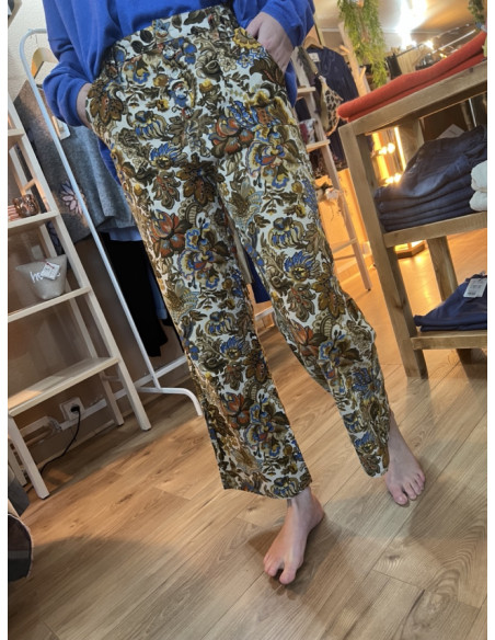 Pantalon droit court Imprimé Baroque GACE Orféo