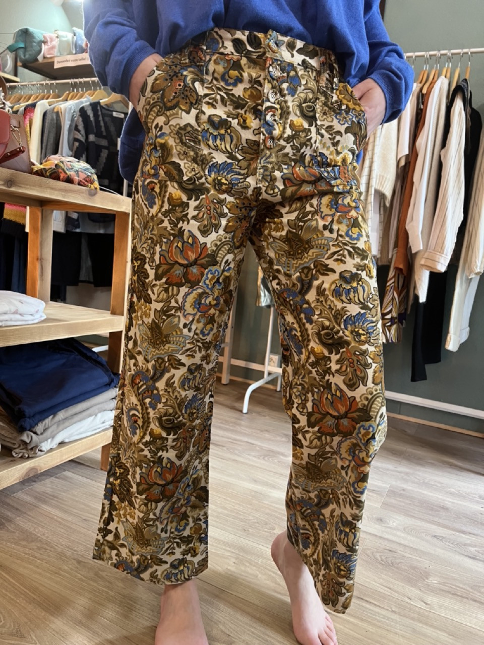 Pantalon droit court Imprimé Baroque GACE Orféo