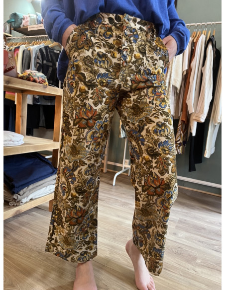Pantalon droit court Imprimé Baroque GACE Orféo