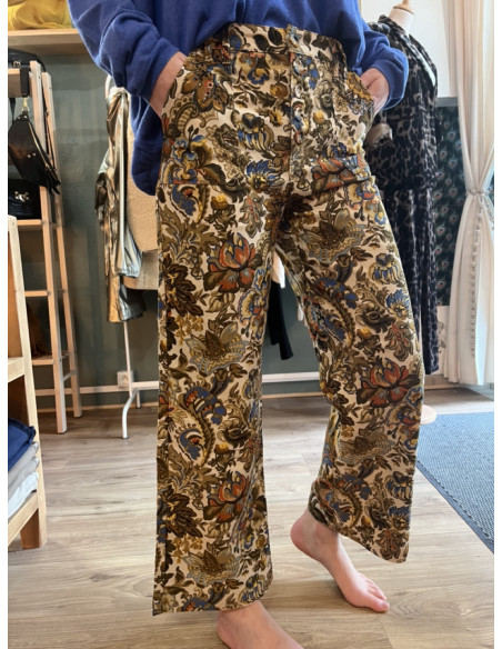 Pantalon droit court Imprimé Baroque GACE Orféo