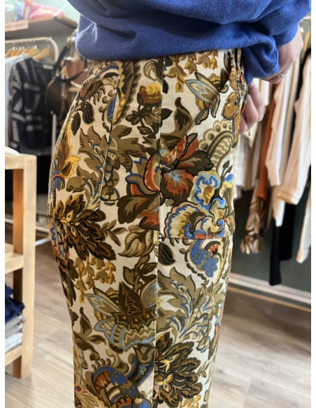 Pantalon droit court Imprimé Baroque GACE Orféo