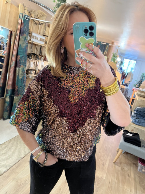 Top Sequins Multicolore See U Soon