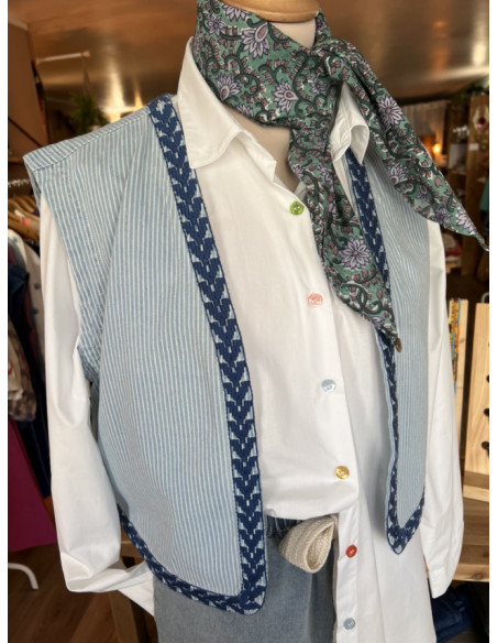 Gilet Veston Denim Rayures EVA The Korner