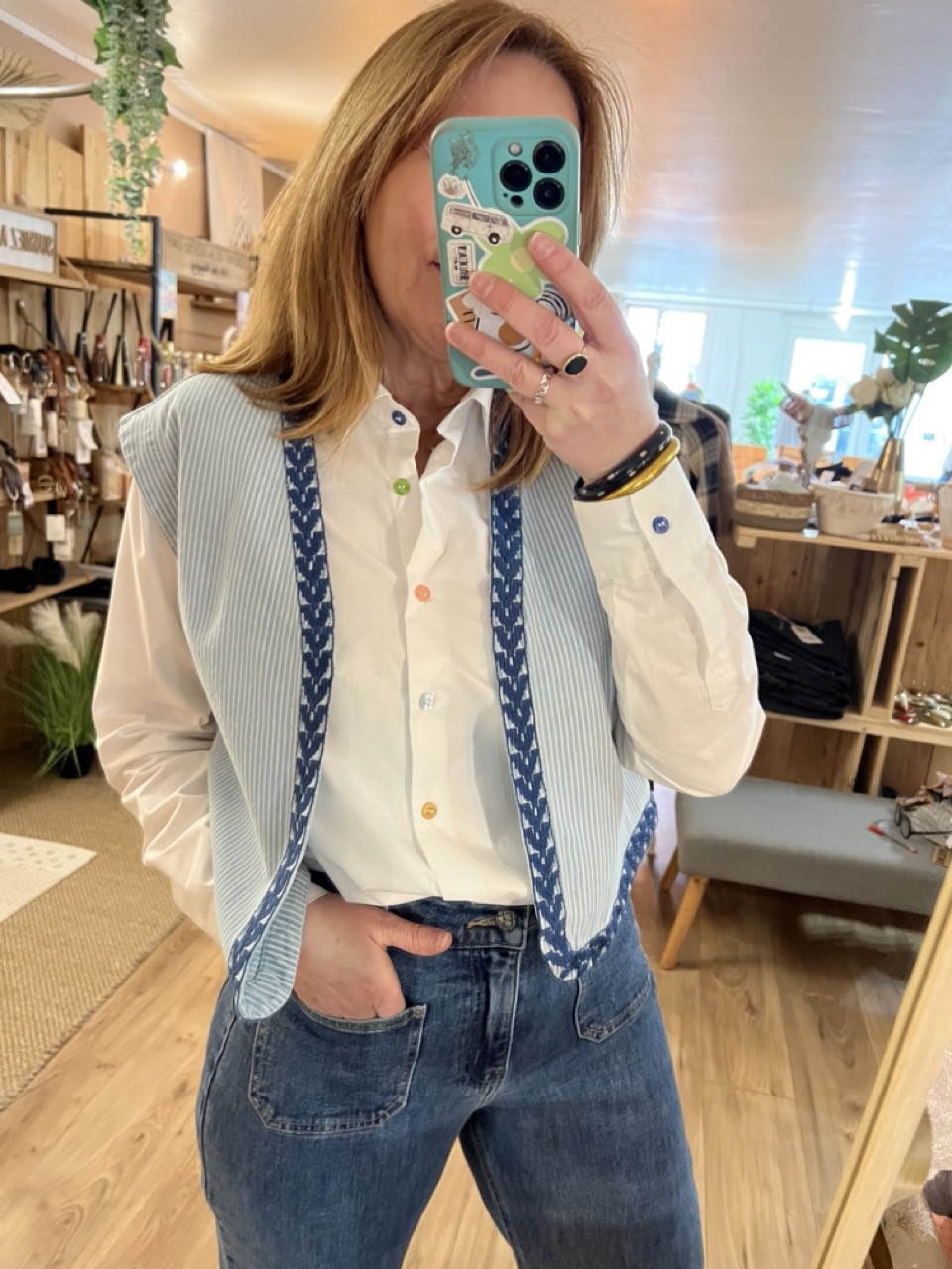 Gilet Veston Denim Rayures EVA The Korner