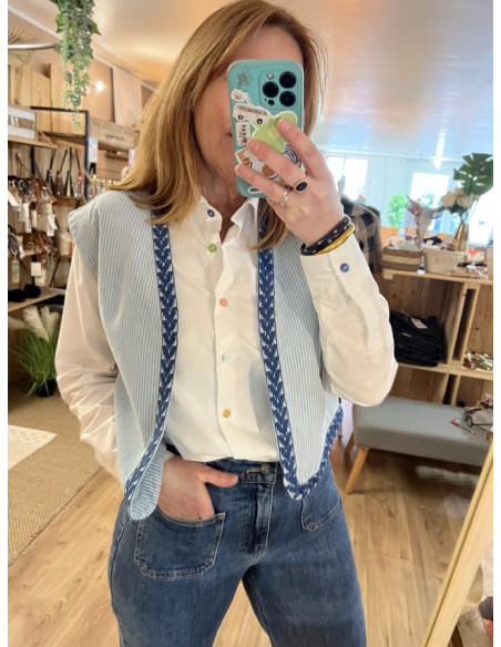 Gilet Veston Denim Rayures EVA The Korner