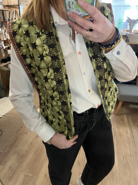 Gilet Imprimé Ethnic Cactus BOHO Rue Mazarine