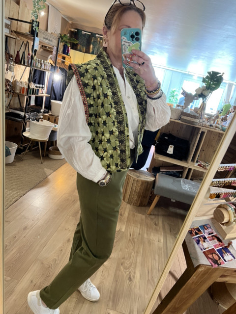 Gilet Imprimé Ethnic Cactus BOHO Rue Mazarine 2