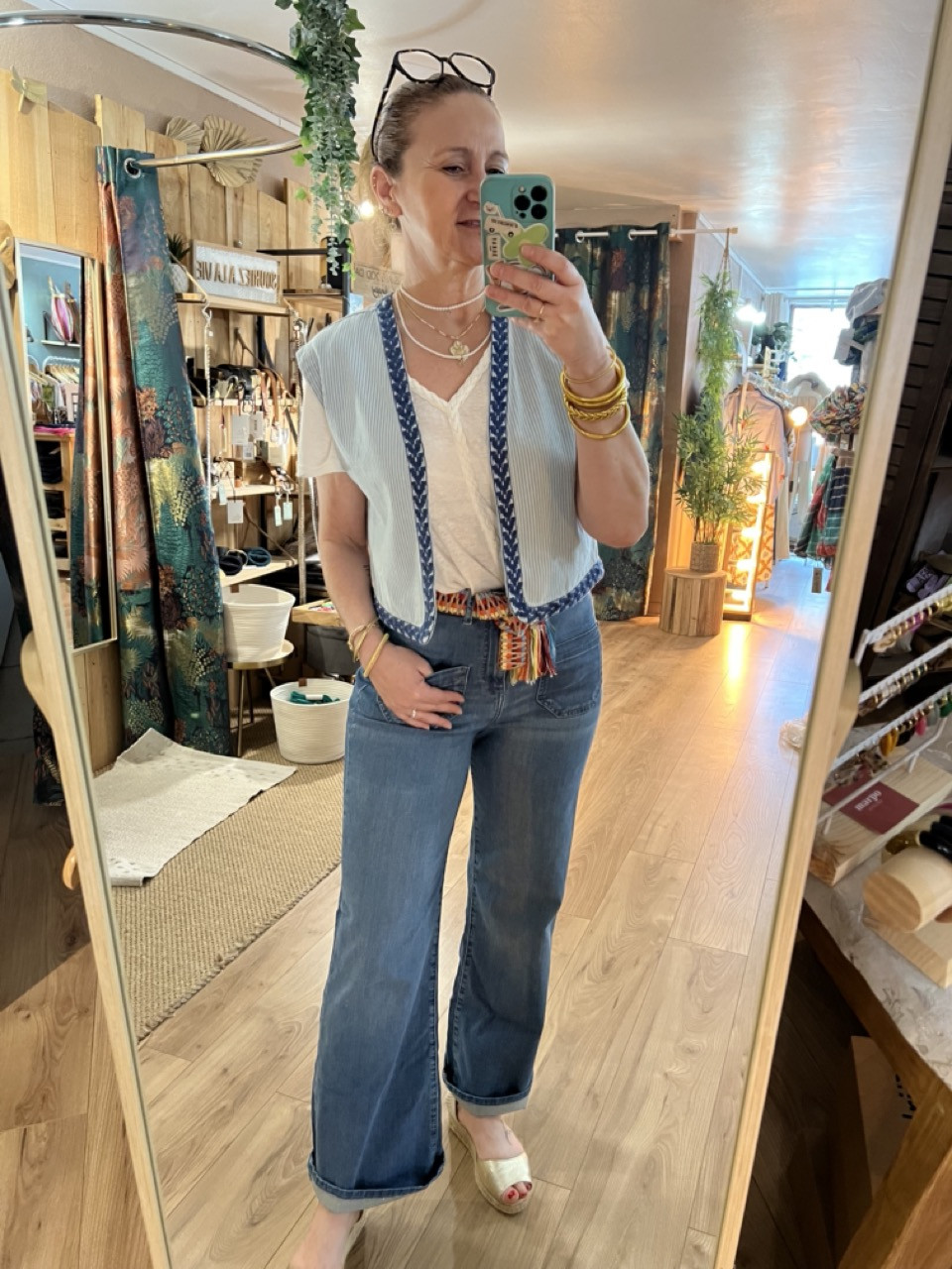Gilet Veston Denim Rayures EVA The Korner