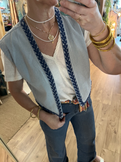Gilet Veston Denim Rayures EVA The Korner 2