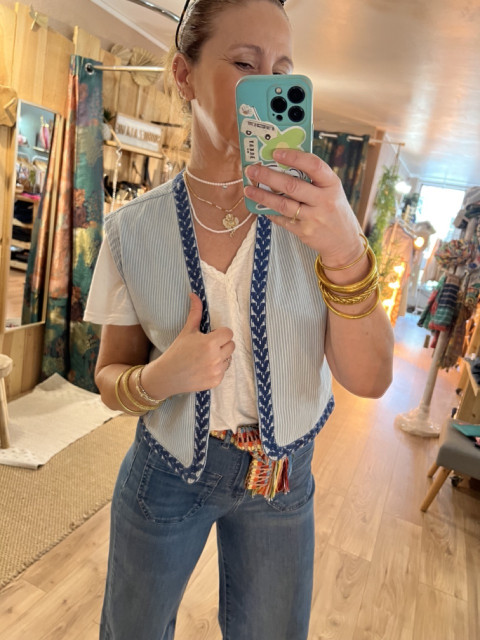 Gilet Veston Denim Rayures EVA The Korner