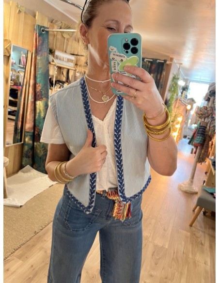 Gilet Veston Denim Rayures EVA The Korner