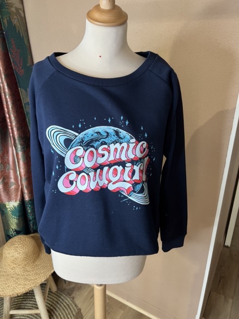 Sweat Shirt Col bateau Marine Cosmic Girl Marcello