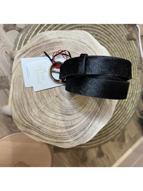 Ceinture Noire Cuir et Poils Aglae La Petite Etoile